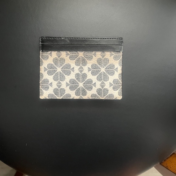 Kate Spade Black and Cream Floral Card Case - Picture 2 of 5